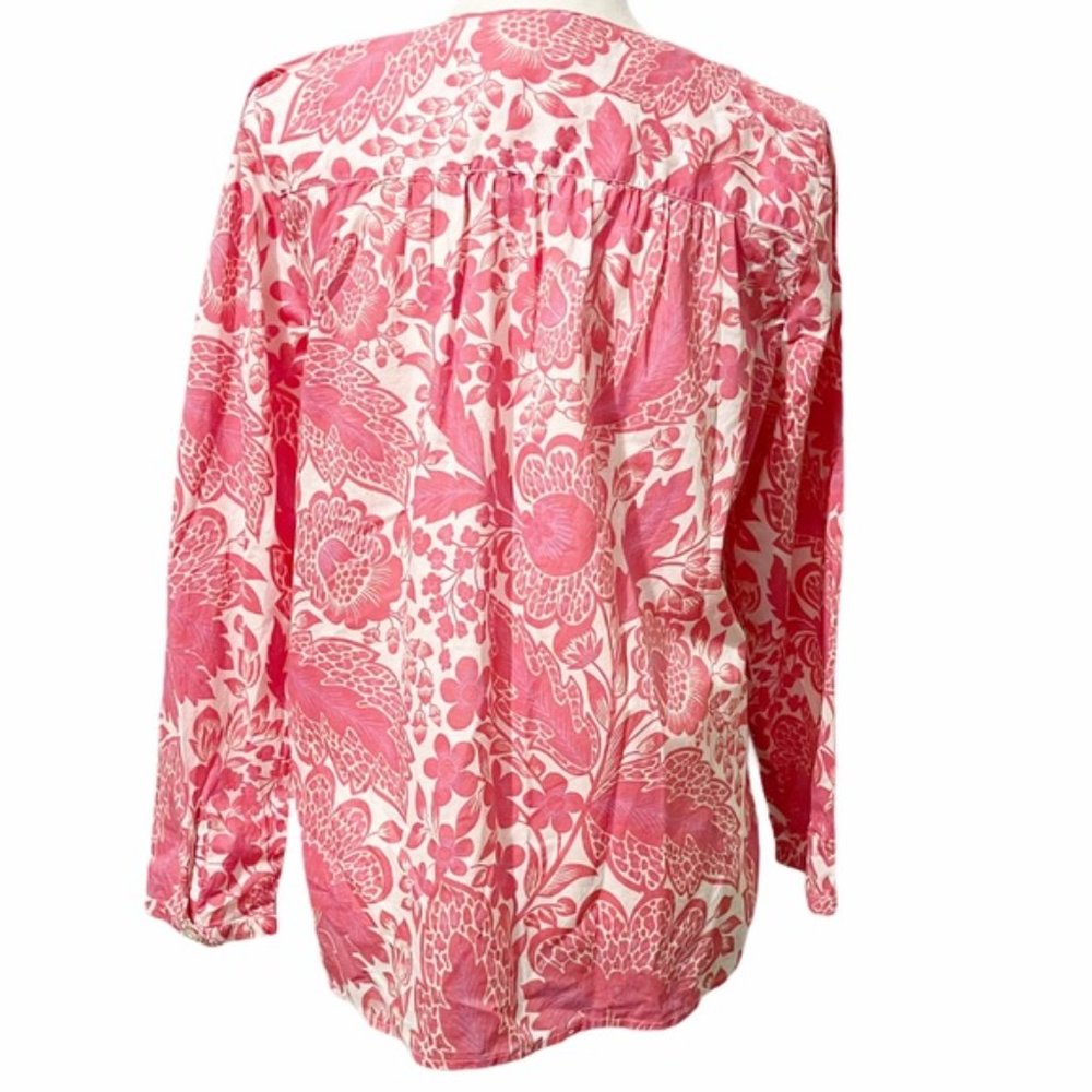 J. Crew Factory Pink Floral Embroidered Top - Picture 6 of 9